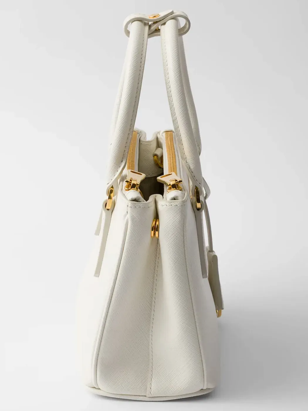 Prada Мини-сумка Galleria из сафьяновой кожи White - фото 6