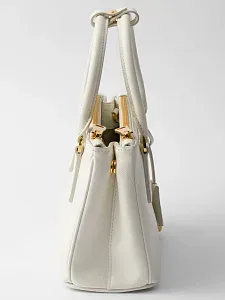 Prada Мини-сумка Galleria из сафьяновой кожи White - фото 6