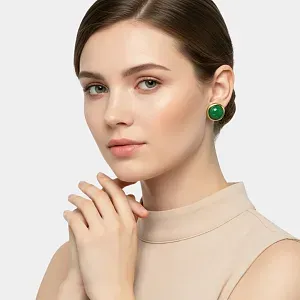 Tiffany & Co. Серьги Elsa Peretti Cabochon Earrings Green Jade - фото 2