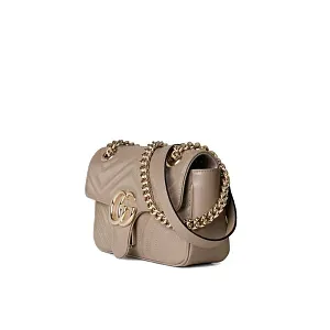 Gucci Мини-сумка на плечо GG Marmont Taupe - фото 2