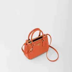 Prada Мини-сумка Galleria из сафьяновой кожи Orange - фото 3