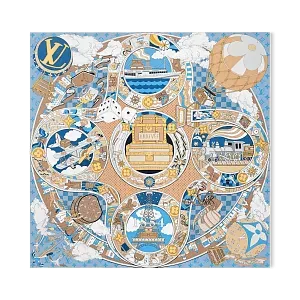 Louis Vuitton Платок-каре Journey 90 Blue - фото 1
