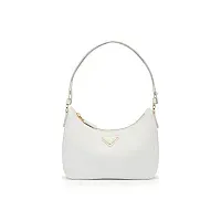 Prada Мини-сумка Re-Edition из сафьяновой кожи White - фото 1