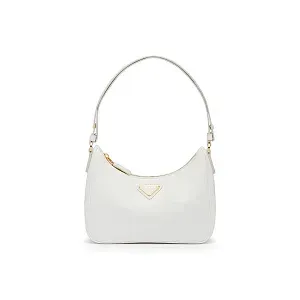 Prada Мини-сумка Re-Edition из сафьяновой кожи White - фото 1
