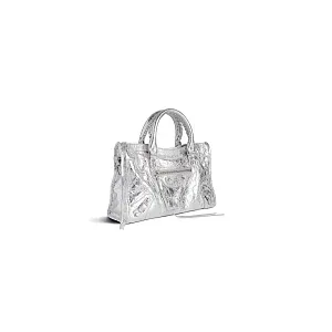 Balenciaga Сумка Hourglass Metallized маленького формата Silver - фото 2