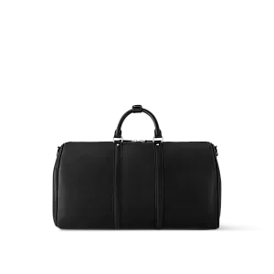 Louis Vuitton Сумка Keepall 50 с плечевым ремнем Black - фото 5