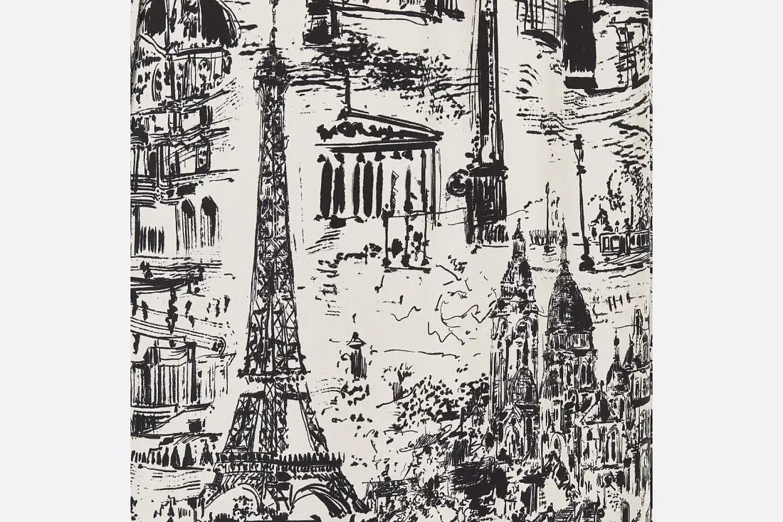Dior Расклешенная юбка миди Paris Allover - фото 2