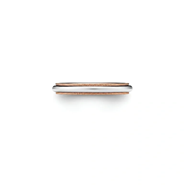 Обручальное кольцо Tiffany Together Milgrain Band Ring Rose Gold - фото 1