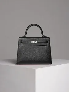 Hermès Сумка Sellier Kelly 25 Black Epsom Palladium Hardware - фото 1
