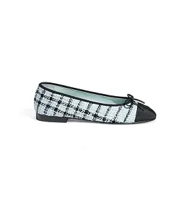 Chanel Твидовые балетки Light Blue/Black - фото 1