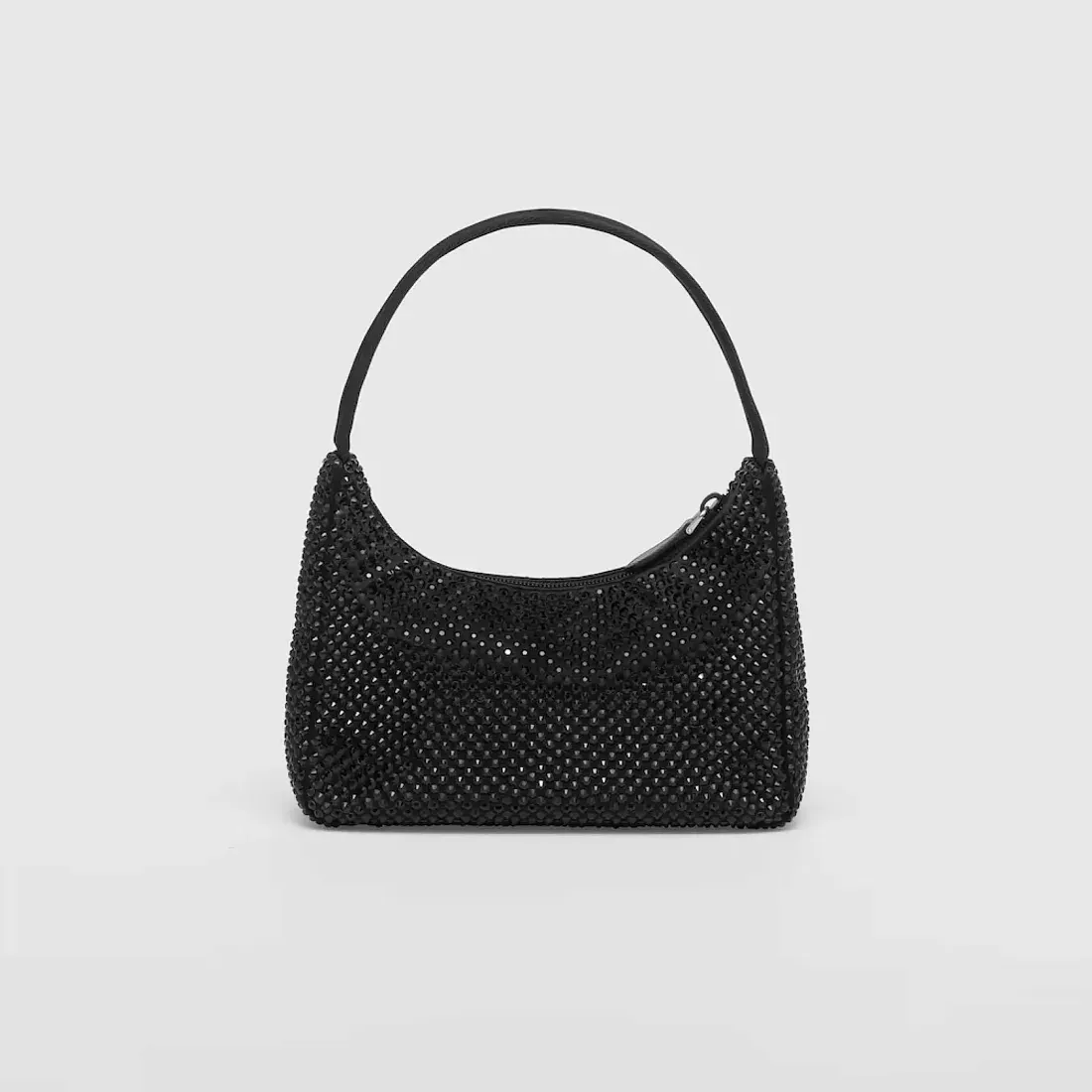 Prada Мини-сумка из сатина с кристаллами Black - фото 3