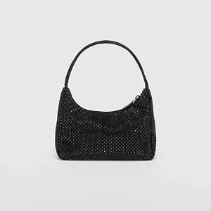 Prada Мини-сумка из сатина с кристаллами Black - фото 3