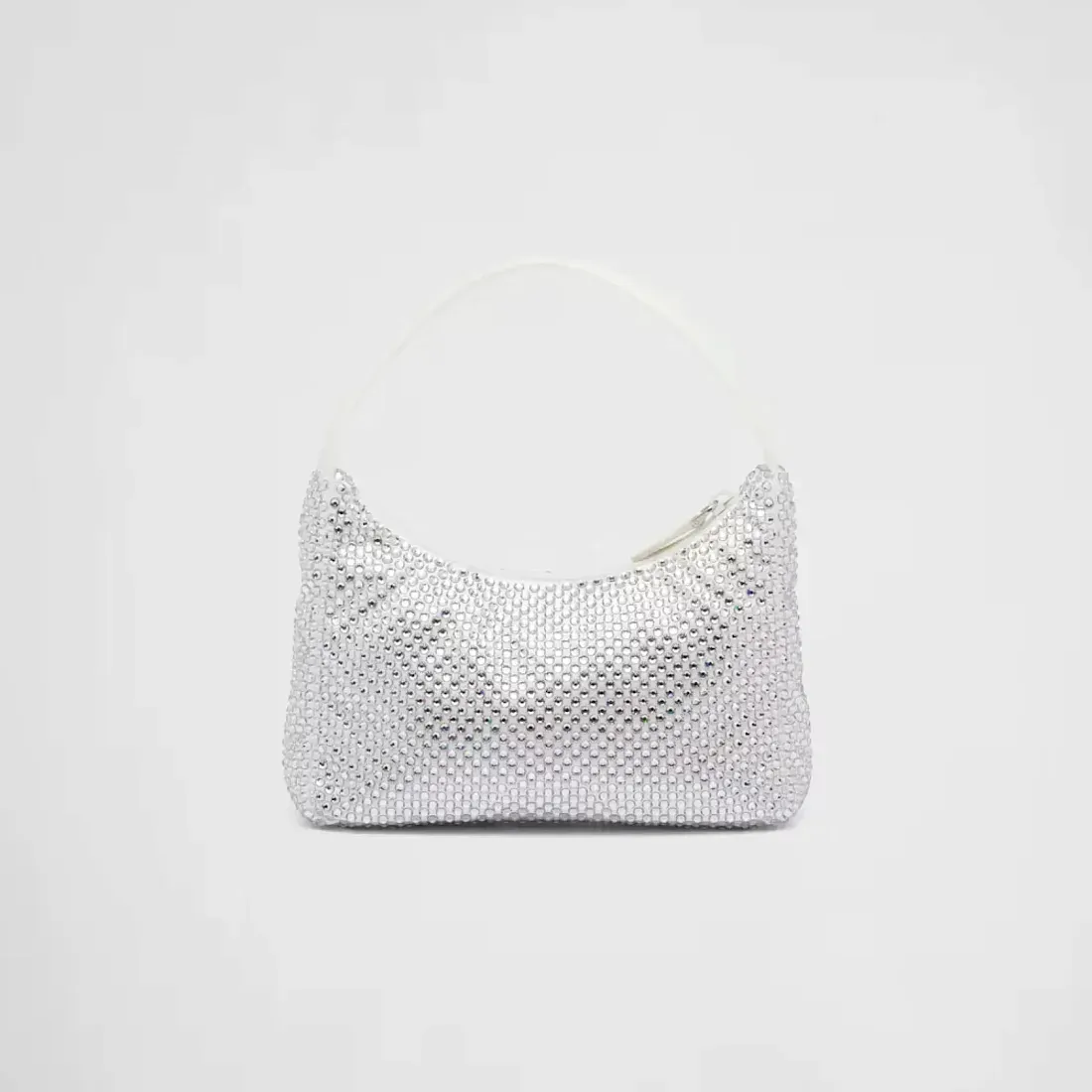 Prada Мини-сумка из сатина с кристаллами White - фото 4