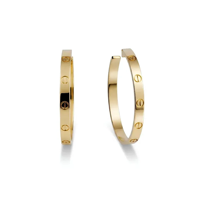 Серьги Love hoop earrings, large model Cartier Yellow - фото 1