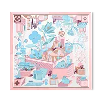 Louis Vuitton Платок-каре Malles Monde 90 Rose Clair - фото 1