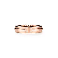 Tiffany & Co. Кольцо T Narrow Ring Men Rose Gold - фото 1
