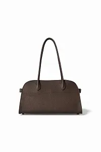 The Row Сумка Margaux Shoulder 12 Deep Brown из кожи - фото 1
