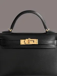 Hermès Сумка Kelly Mini 20 Black Box Gold Hardware - фото 9