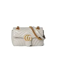 Gucci Мини-сумка на плечо GG Marmont Light Grey - фото 1