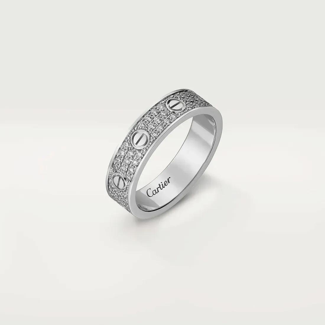 Cartier Обручальное кольцо Love с бриллиантовым паве White Gold - фото 4