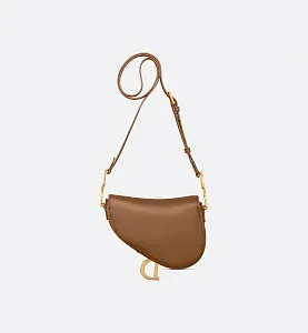 Dior Сумка с ремнем Soft Saddle camel мини-формата - фото 3
