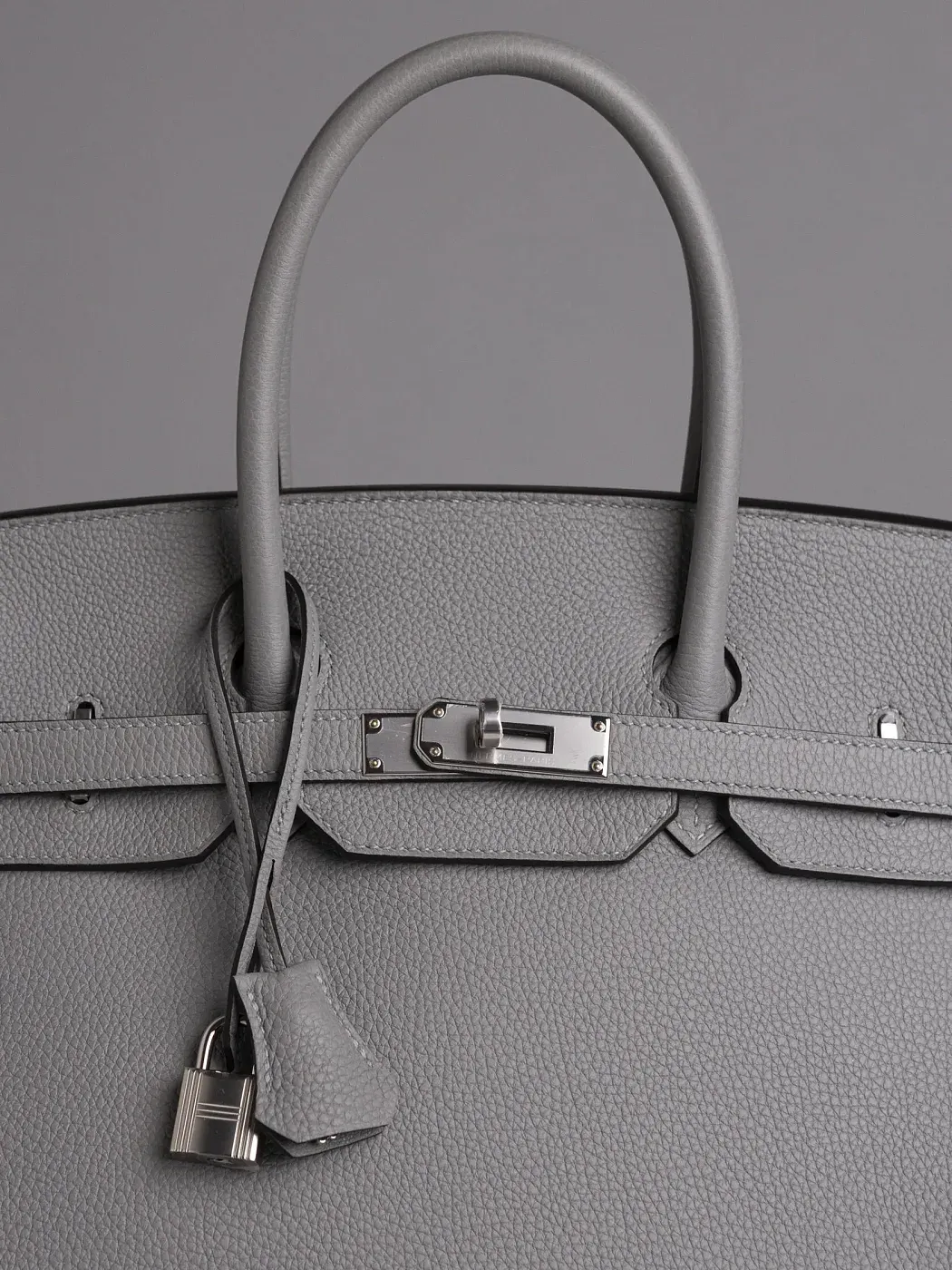 Hermès Cумка Birkin 35 Gris Mouette Togo Palladium Hardware - фото 6