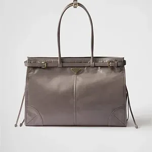 Prada Сумка большого размера из кожи Pewter - фото 1