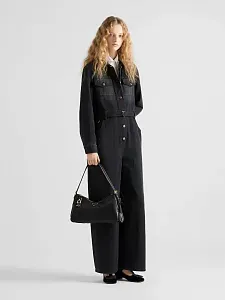 Prada Большая сумка через плечо Aimee из Re-Nylon и кожи с замком - фото 2