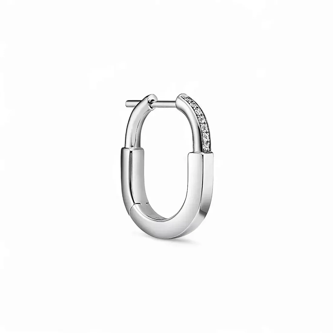 Tiffany & Co. Серьги Lock Small Earrings in White Gold with Diamonds - фото 3