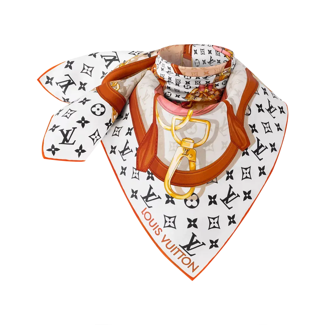Louis Vuitton Платок-каре Flower And Straps 70 White - фото 3