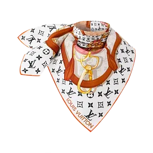Louis Vuitton Платок-каре Flower And Straps 70 White - фото 3