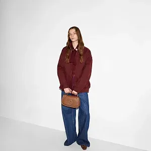 Gucci Маленькая сумка с верхней ручкой Blondie Brown - фото 2