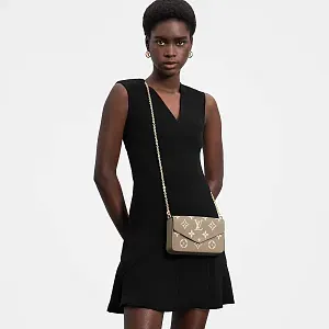 Louis Vuitton Клатч Felicie Tourterelle/Creme - фото 3