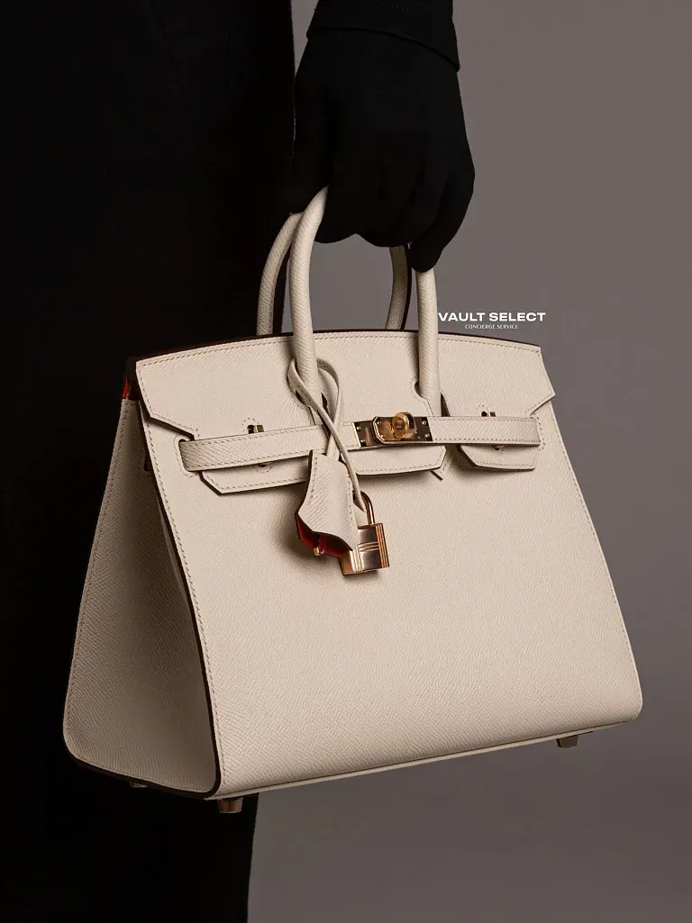Сумка Hermes Birkin 25 Craie Orange Poppy HSS Epsom Gold Hardware - фото 2