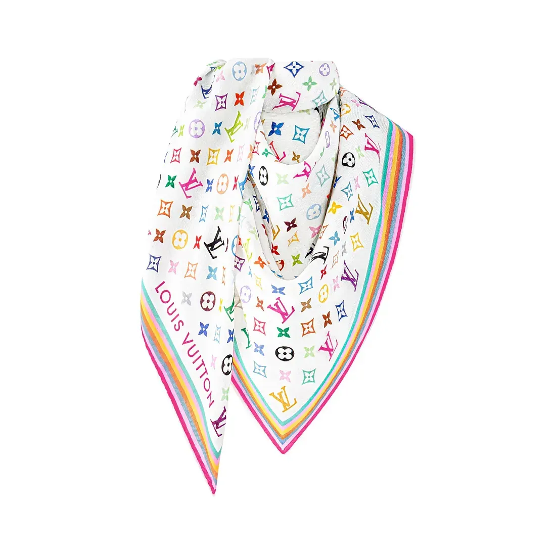 Louis Vuitton Шаль Monogram Multicolor TM x White - фото 3
