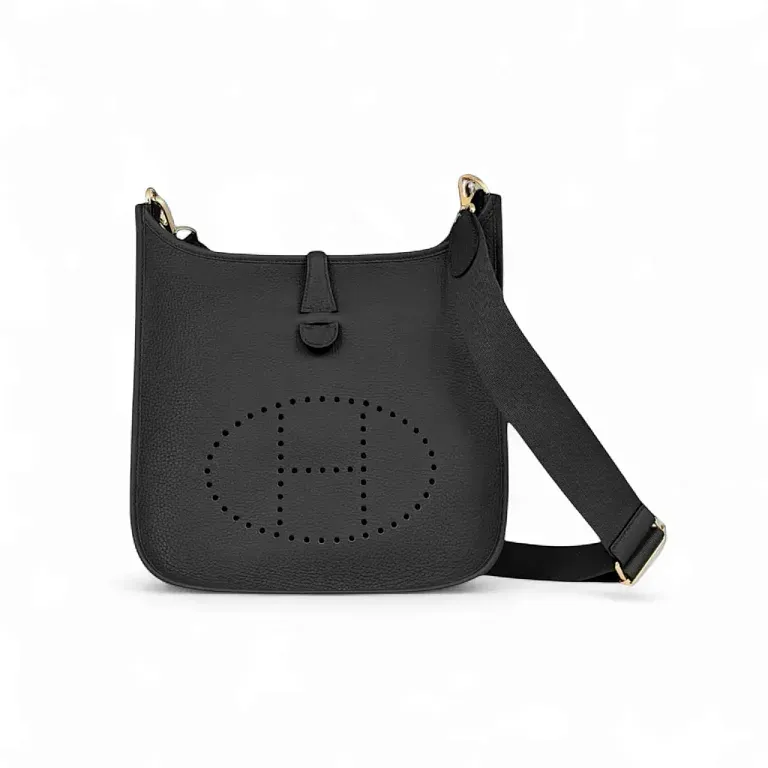 Сумка Hermes Evelyne 29 Black Clemence Gold Hardware - фото 1