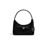Prada Мини-сумка из сатина с кристаллами Black - фото 1
