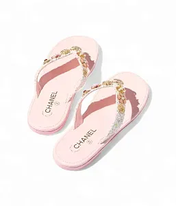Chanel Твидовые вьетнамки Light Pink - фото 2
