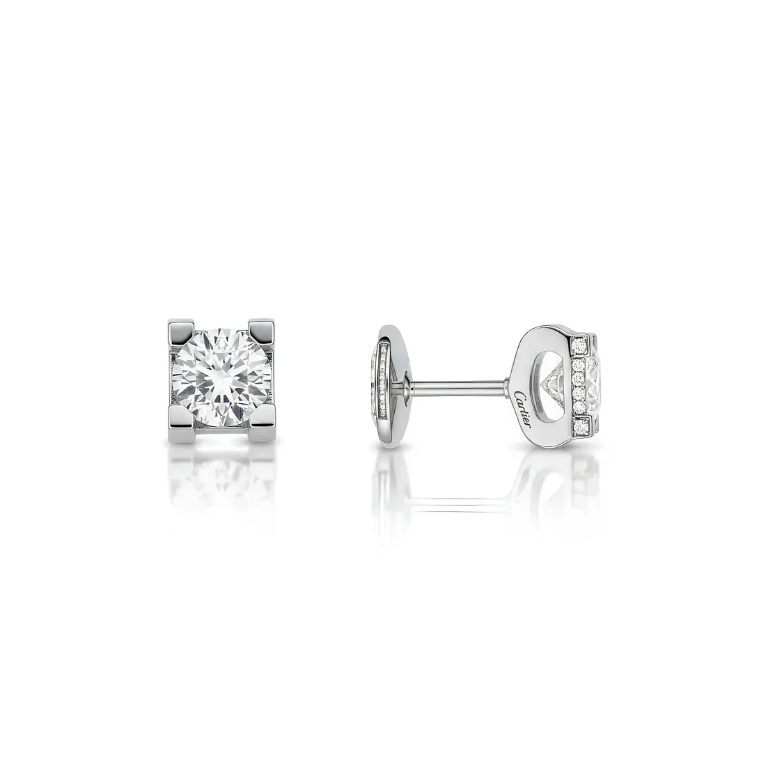 Cartier Серьги C de stud earrings, 2 brilliant-cut diamonds - фото 3