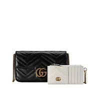 Gucci Мини-сумка GG Marmont Black - фото 1