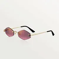Cartier Солнцезащитные очки с ромбовидным узором Panthere Golden Purple - фото 1