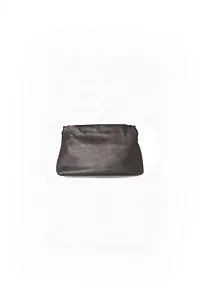 The Row Клатч Large Bourse Clutch Dark Brown из кожи Taupe - фото 1