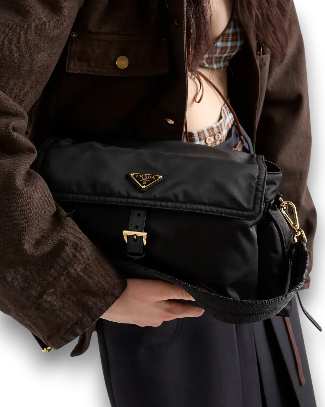 Prada Сумка Explore large Re-Nylon shoulder with flap - фото 8