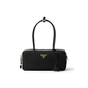 Prada Маленькая сумка-саквояж из материала Re-Nylon и кожи с замком - фото 1