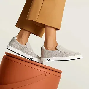 Hermès Кеды Kiddy Slip-On Prunoir / Blanc - фото 2