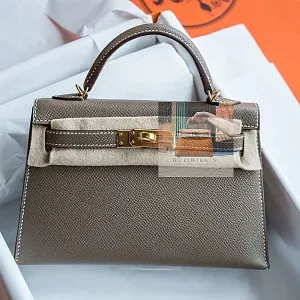 Hermès Kelly 20 Etoupe Epsom Sellier Gold Hardware - фото 2