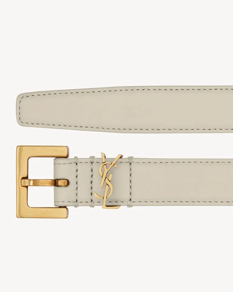 Тонкий ремень Cassandre Saint Laurent Blanc Vintage - фото 1