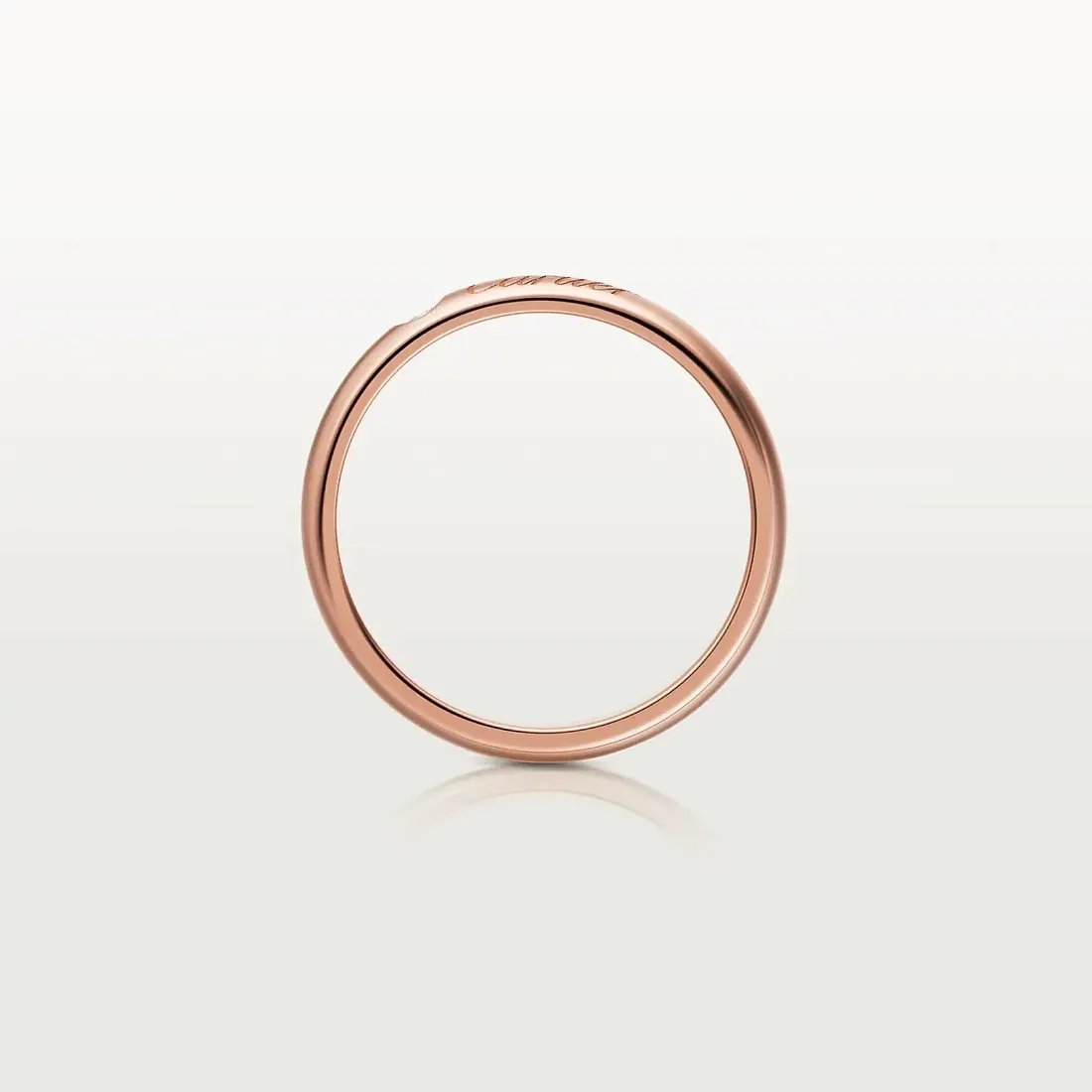 Cartier Обручальное кольцо с 1 бриллиантом C de Men 3 мм Rose Gold - фото 3