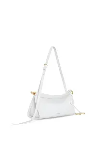 Alaïa Маленькая кожаная сумка Le Click East West Optical White - фото 2