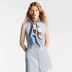 Louis Vuitton Платок-каре Flower And Straps 90 Blue - фото 2